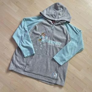 Disney Grumpy Mint Light Gray Quarter Zip Hooded Sweatshirt Hoodie Vintage